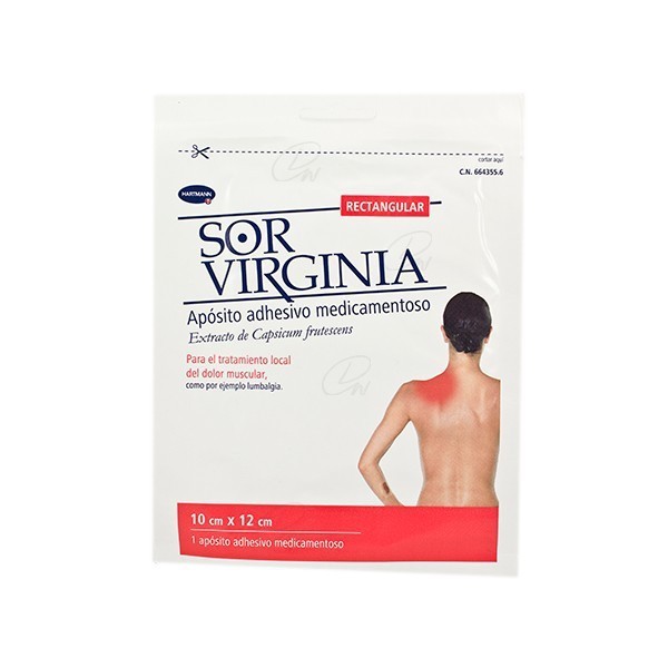 SOR VIRGINIA APOSITO ADHESIVO MEDICAMENTOSO, RECTANGULAR, 1 apósito