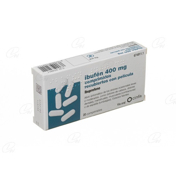 IBUFEN  400mg COMPRIMIDOS RECUBIERTOS CON PELICULA, 20 comprimidos